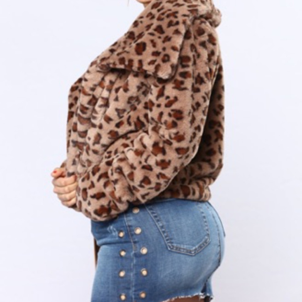 Cheetah Print Open Front Jacket - Picture 2 of 5
